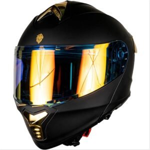 KOV CASCO THUNDER NEGRO CON DORADO