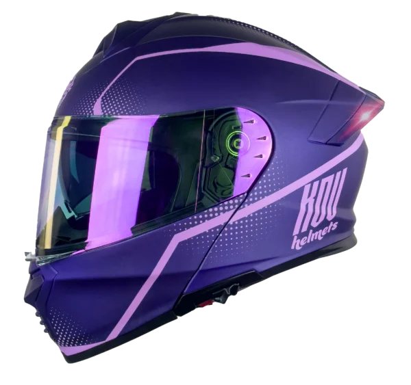 CASCO KOV THUNDER WAVES MORADO CON LED